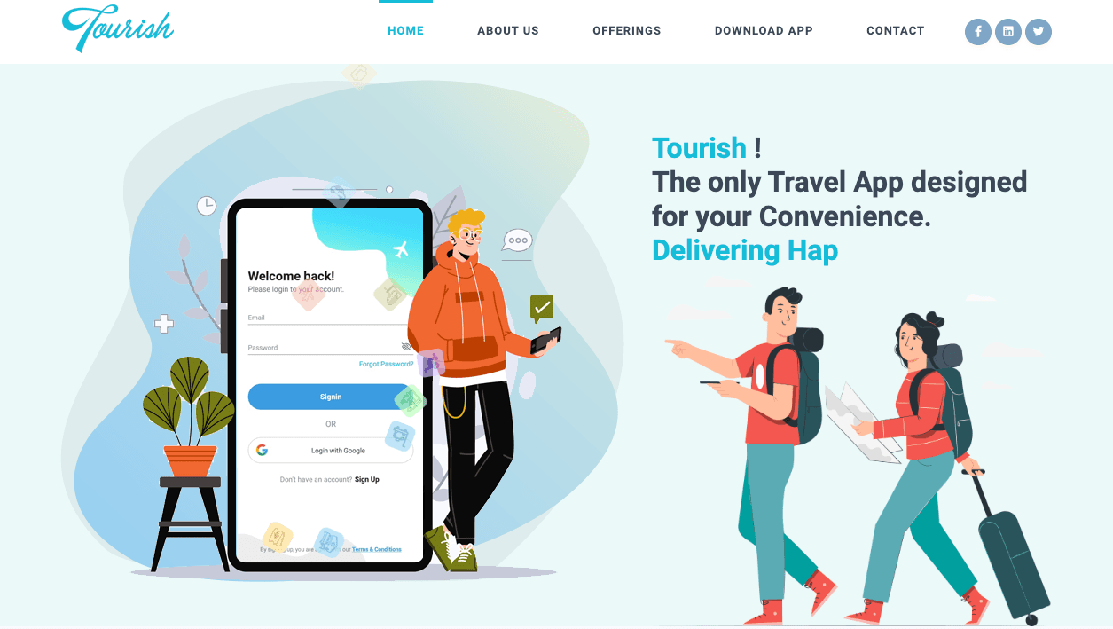 Screenshot of Tourish App